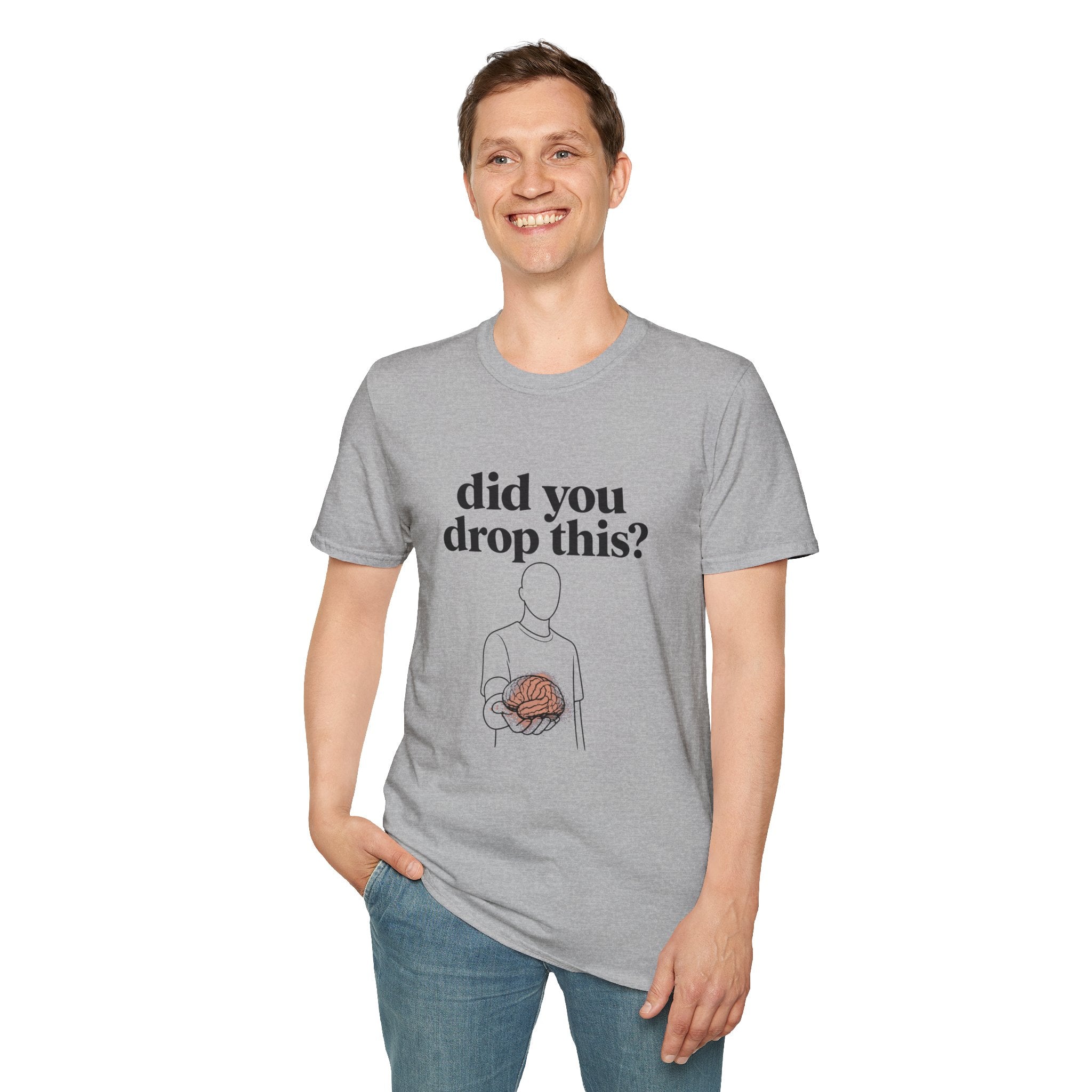 Did You Drop This? T-Shirt — Funny Brain Illustration Tee - Creations by Chris and Carlos