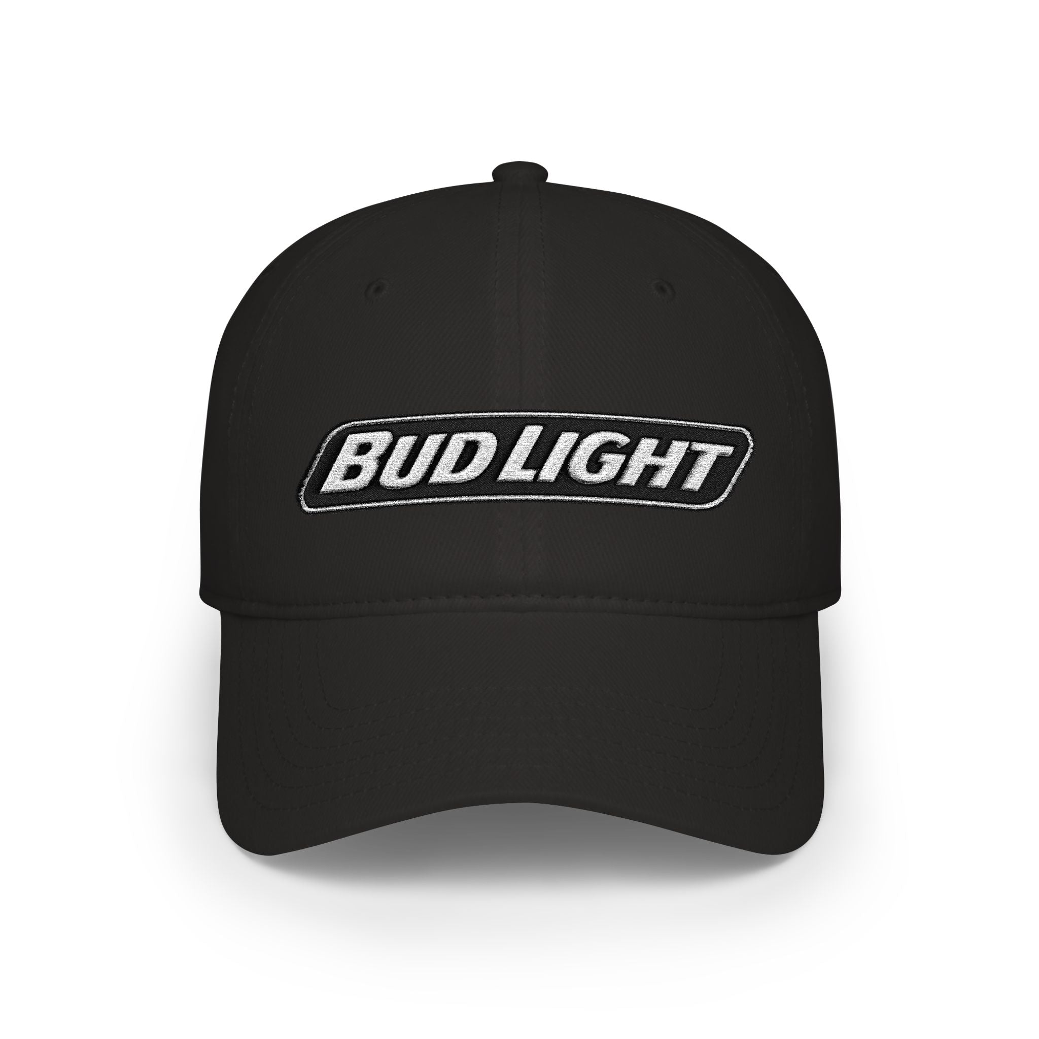 Bud Light Embroidered Baseball Cap — Red Low Profile Dad Hat - Creations by Chris and Carlos