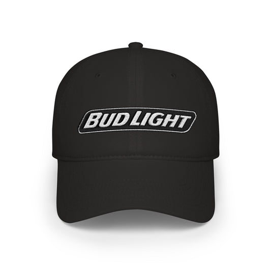 Bud Light Embroidered Baseball Cap — Red Low Profile Dad Hat - Creations by Chris and Carlos