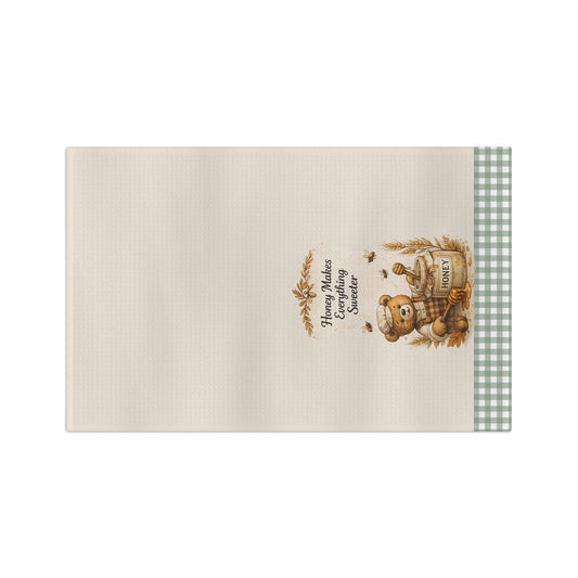 Old Soul Harvest™ Honey Makes Everything Sweeter Bear Tea Towel - Tea Towel from Old Soul Harvest Cozy Kitchen