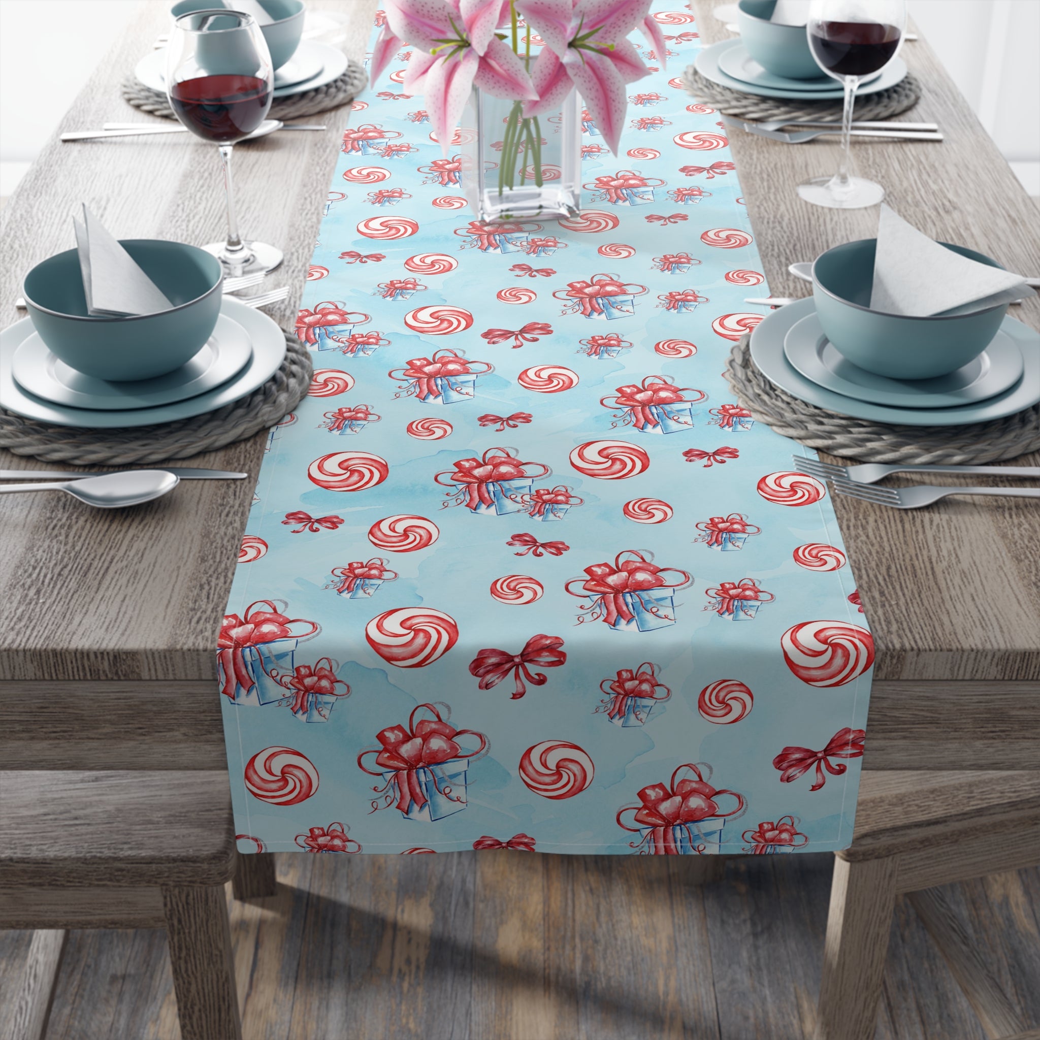 Holiday Candy- Table Runner (Cotton, Poly) - Creations by Chris and Carlos