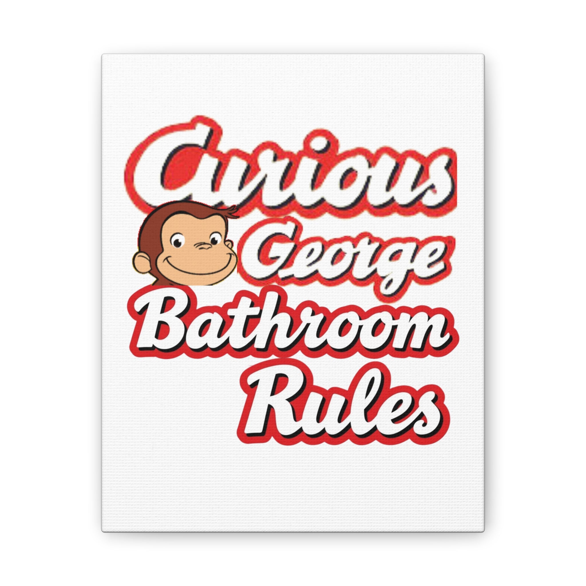 Bathroom Rules Canvas — Curious Monkey Kids Wall Art - Creations by Chris and Carlos