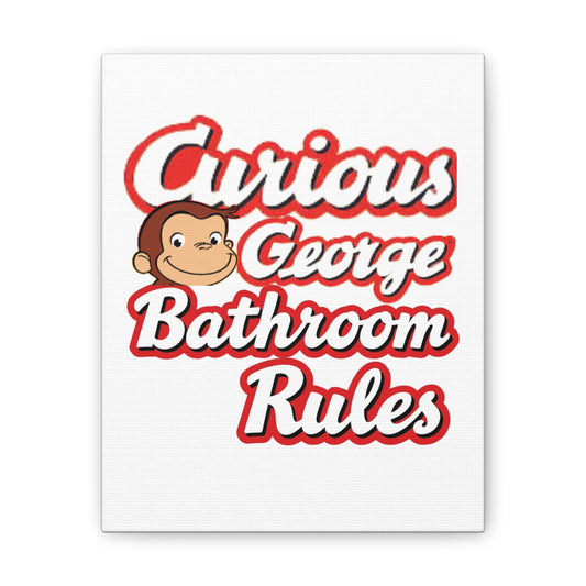 Bathroom Rules Canvas — Curious Monkey Kids Wall Art - Creations by Chris and Carlos