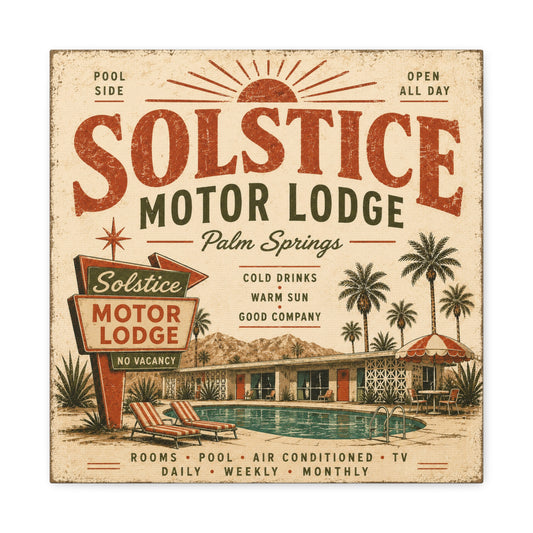 Solstice Motor Lodge Vintage Palm Springs Canvas Wall Art - Creations by Chris and Carlos