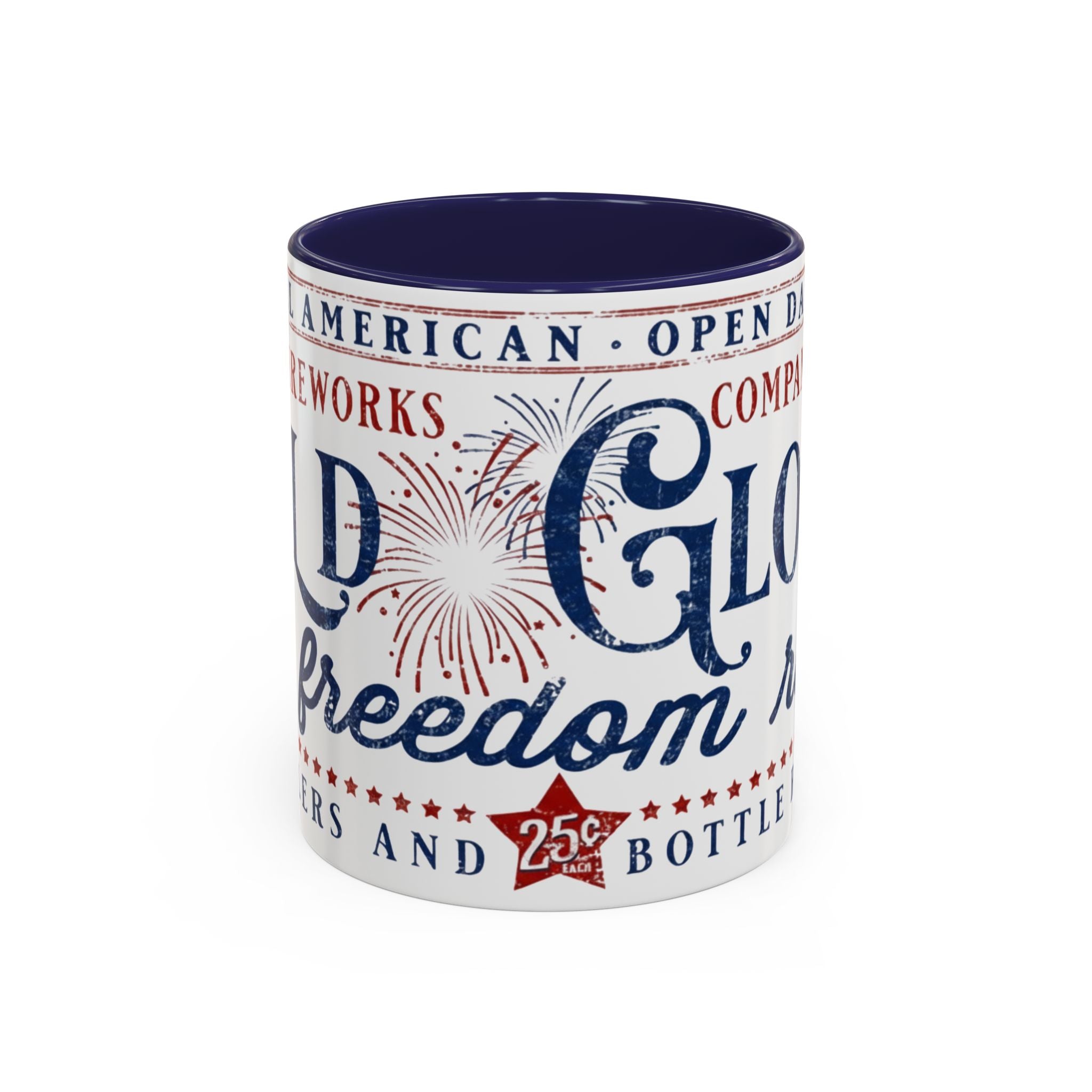Patriotic 'Land of Glory' Accent Coffee Mug – Vintage 4th of July Americana Design - Creations by Chris and Carlos