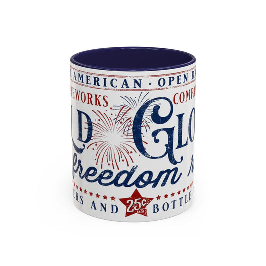 Patriotic 'Land of Glory' Accent Coffee Mug – Vintage 4th of July Americana Design - Creations by Chris and Carlos