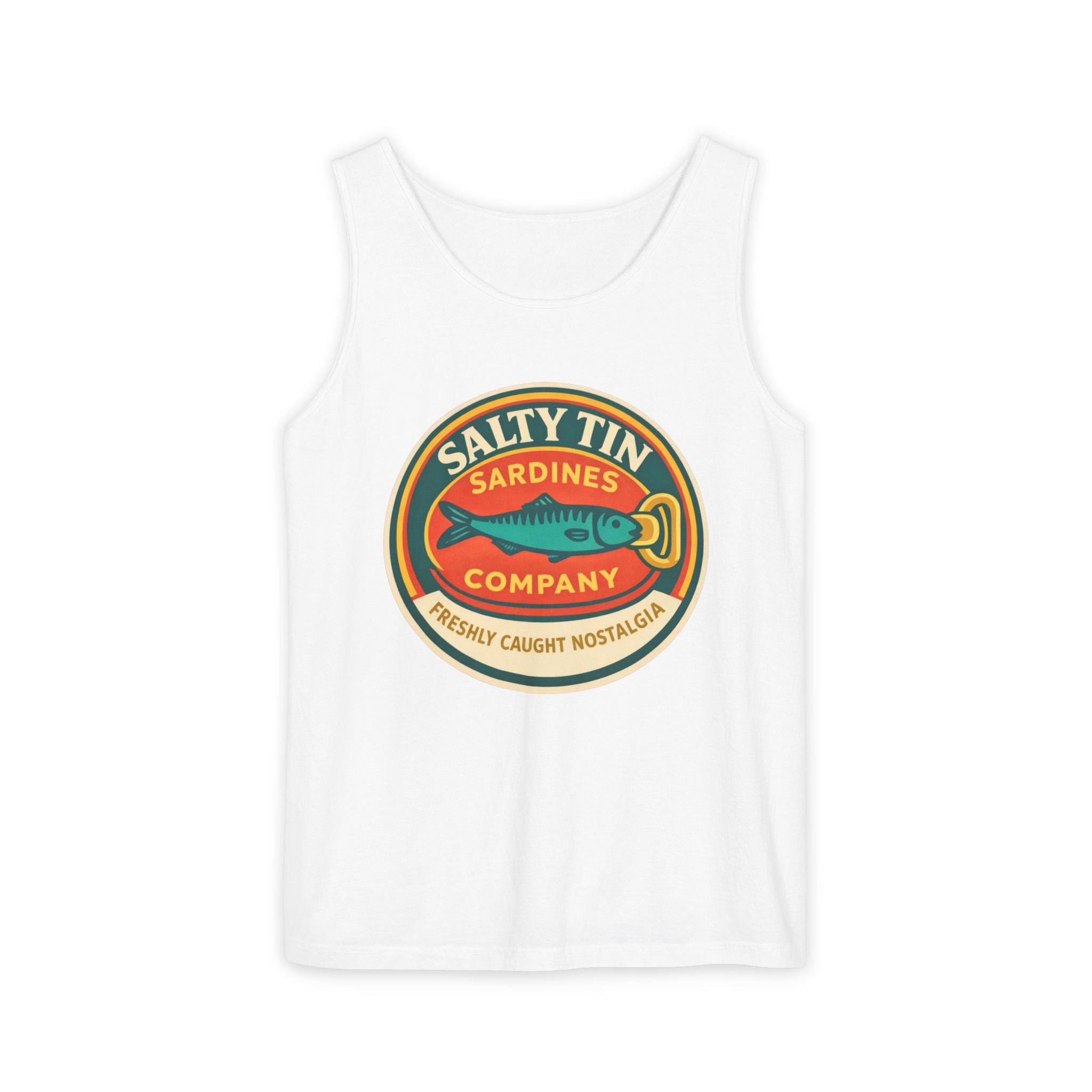 Salty Tin Sardines Vintage Logo Tank Top - Creations by Chris and Carlos