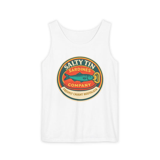 Salty Tin Sardines Vintage Logo Tank Top - Creations by Chris and Carlos
