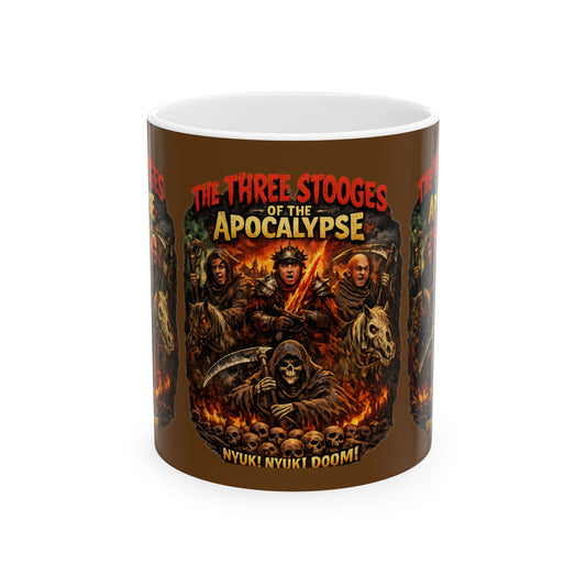 The Three Stooges of the Apocalypse Ceramic Mug – Vintage Horror Comedy Coffee Cup (11oz/15oz) - Creations by Chris and Carlos