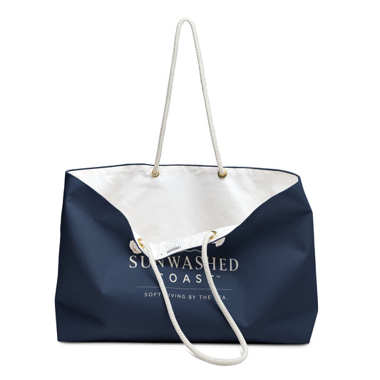 Sunwashed Coast Weekender Bag — Navy Beach Travel Tote - Creations by Chris and Carlos