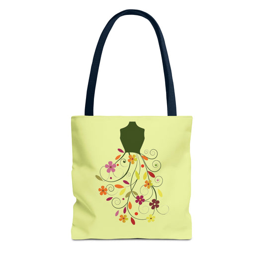 Floral Dressform Tote Bag – Spring Floral Pattern AOP Tote - Creations by Chris and Carlos
