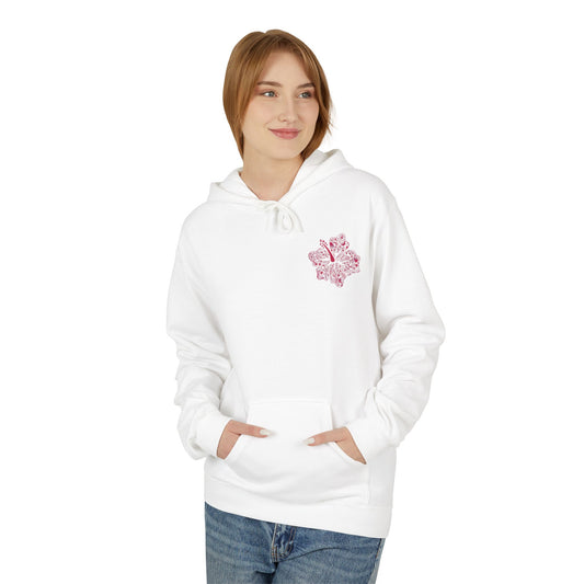 Pinky Palmtree Puff  Floral Graphic Hoodie — Vintage Botanical Note Print - Creations by Chris and Carlos