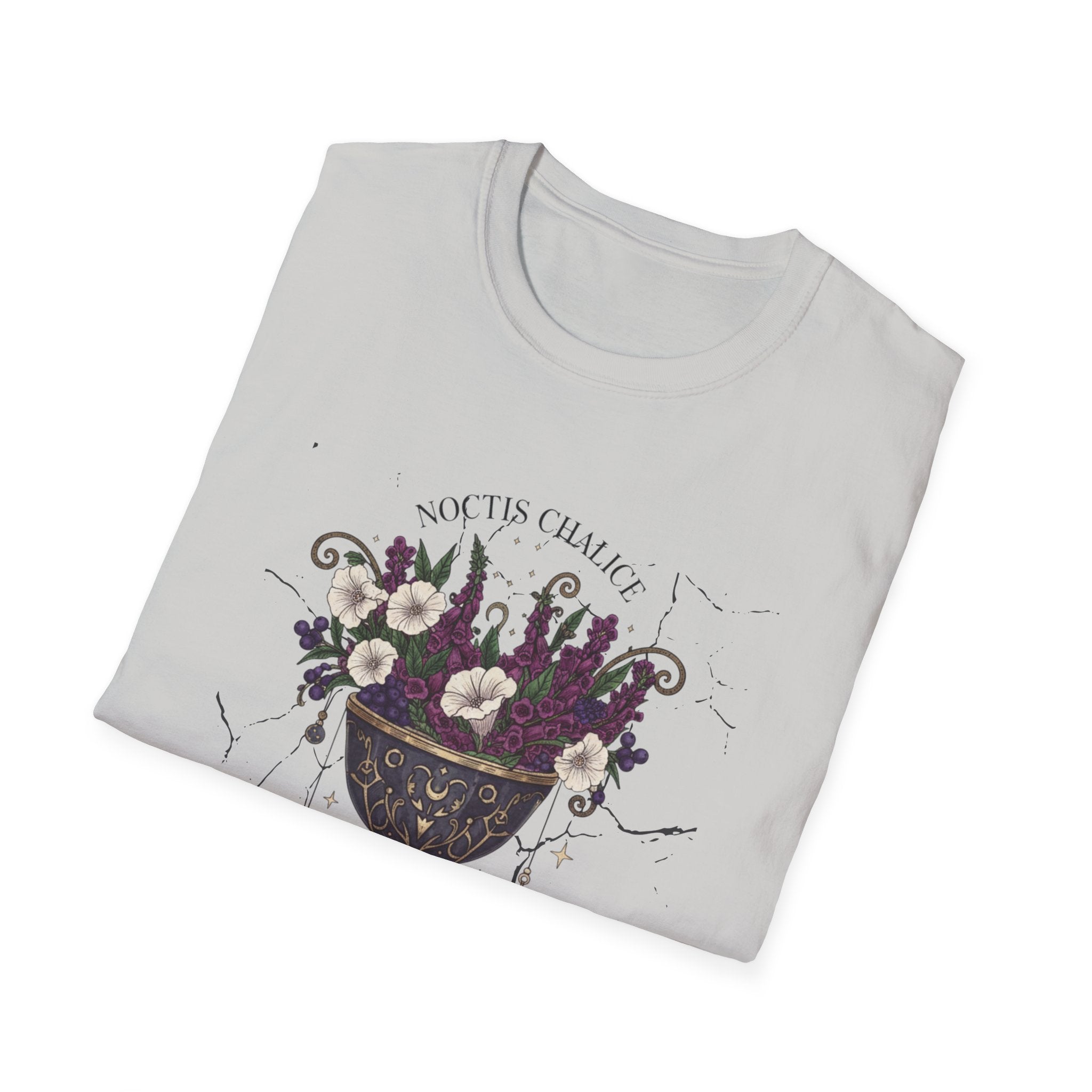 Occult Floral Chalice T-Shirt — 'Make Tea, Change Fate' Mystic Gothic Tee - Creations by Chris and Carlos