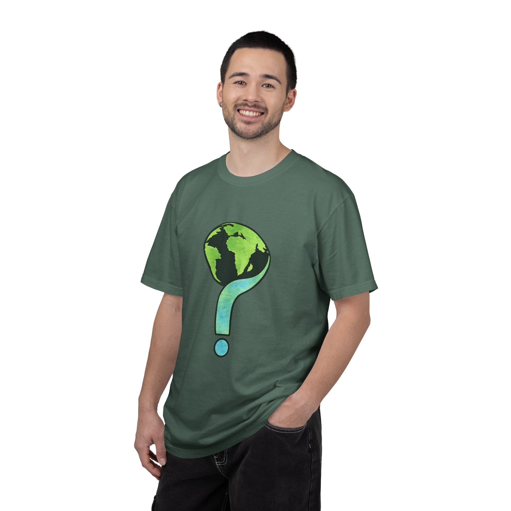 Earth Question Mark T-Shirt — Eco Awareness Graphic Tee - Creations by Chris and Carlos