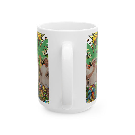 Inspirational Ceramic Mug — “The Only Thing More Powerful Than Hate Is Love” with Colorful Illustrations - Creations by Chris and Carlos