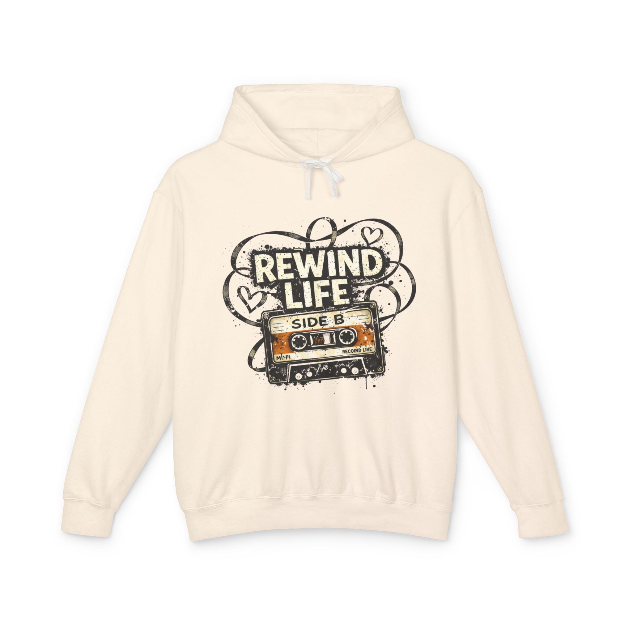 Retro 'Rewind Life' Cassette Hoodie - Creations by Chris and Carlos