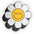 Headspace Hangs | Daisy Smile Shaped Pillow — Happy Face Floral Accent Cushion