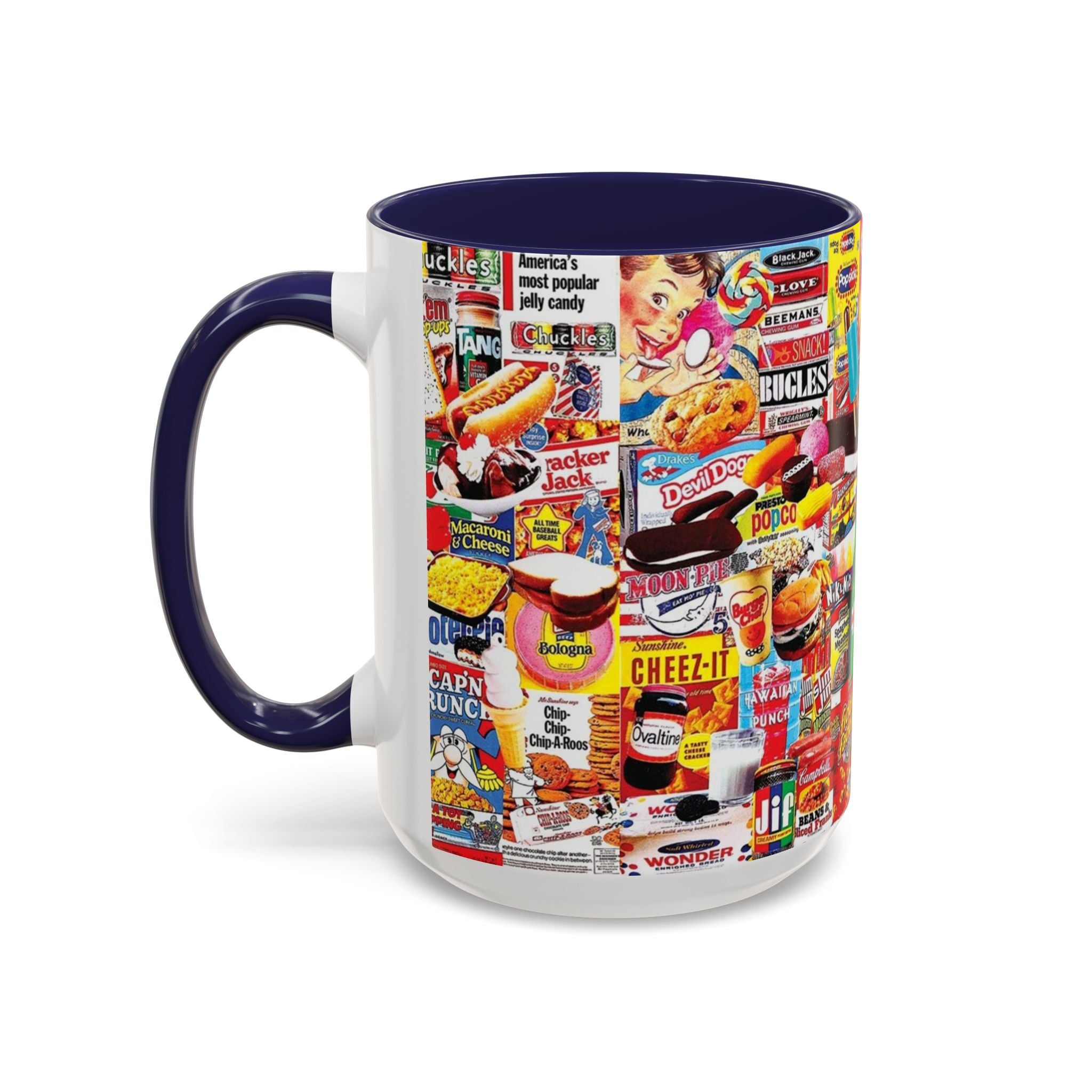 Vintage Snack Packaging Collage Coffee Mug (11/15oz) - Creations by Chris and Carlos