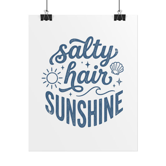 Salty Hair Sunshine Poster — Coastal Beach Wall Art Print - Creations by Chris and Carlos