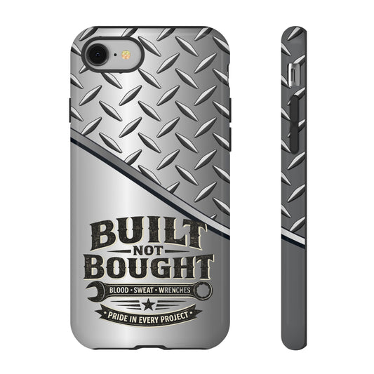 Built Not Bought Metal Diamond-Plate Phone Case — Rugged Tool Lover Gift - Creations by Chris and Carlos