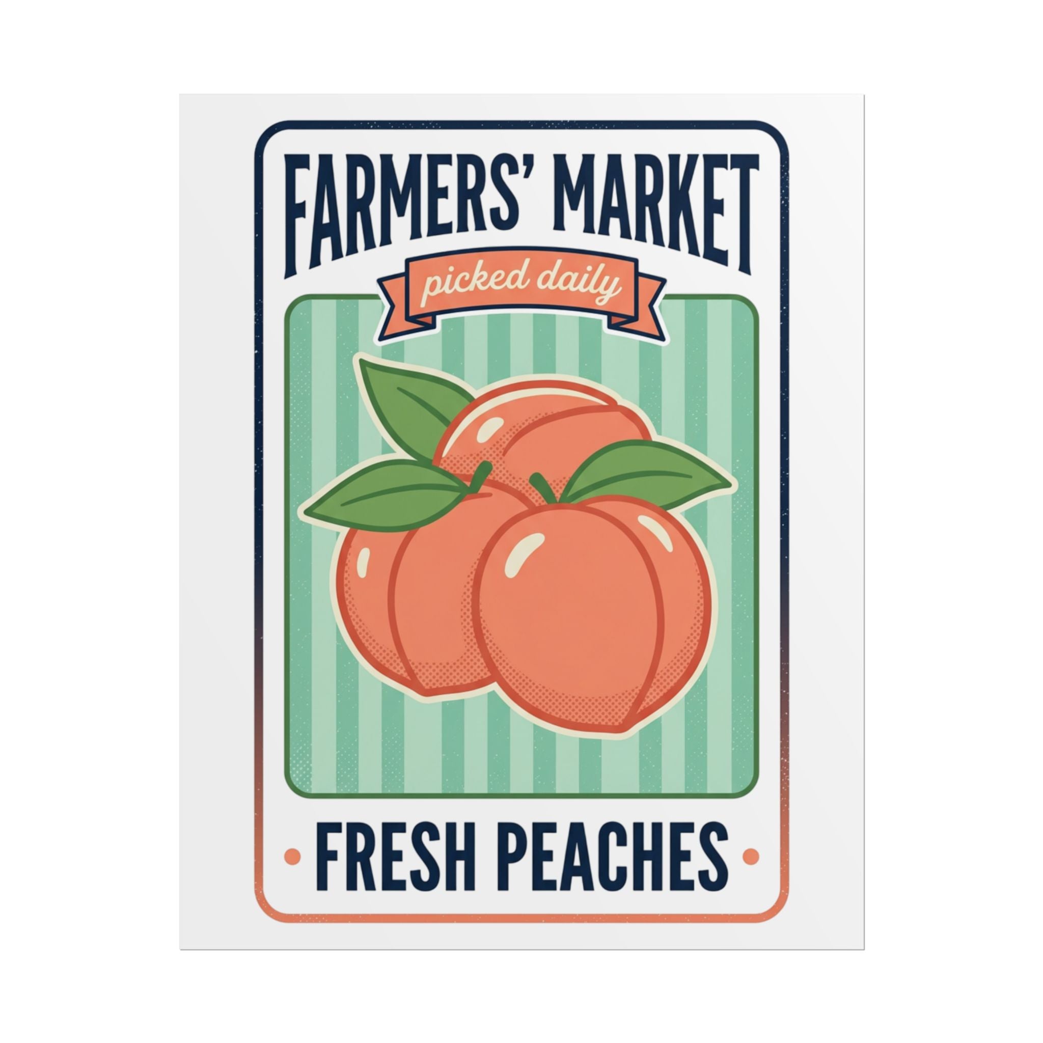 Farmers' Market Fresh Peaches Poster — Vintage Produce Wall Art - Creations by Chris and Carlos