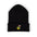 Embroidered Smiley Beanie — Cozy Winter Cuffed Hat with Knit Pom Design