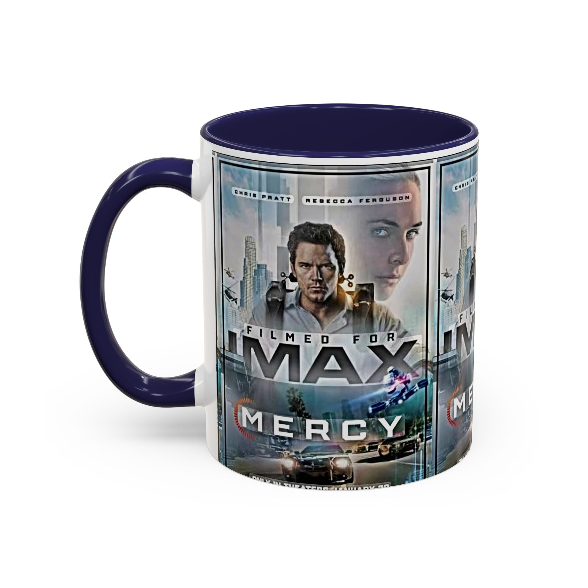 Accent Coffee Mug — 'Mercy' Movie Poster Design (11/15oz) - Creations by Chris and Carlos