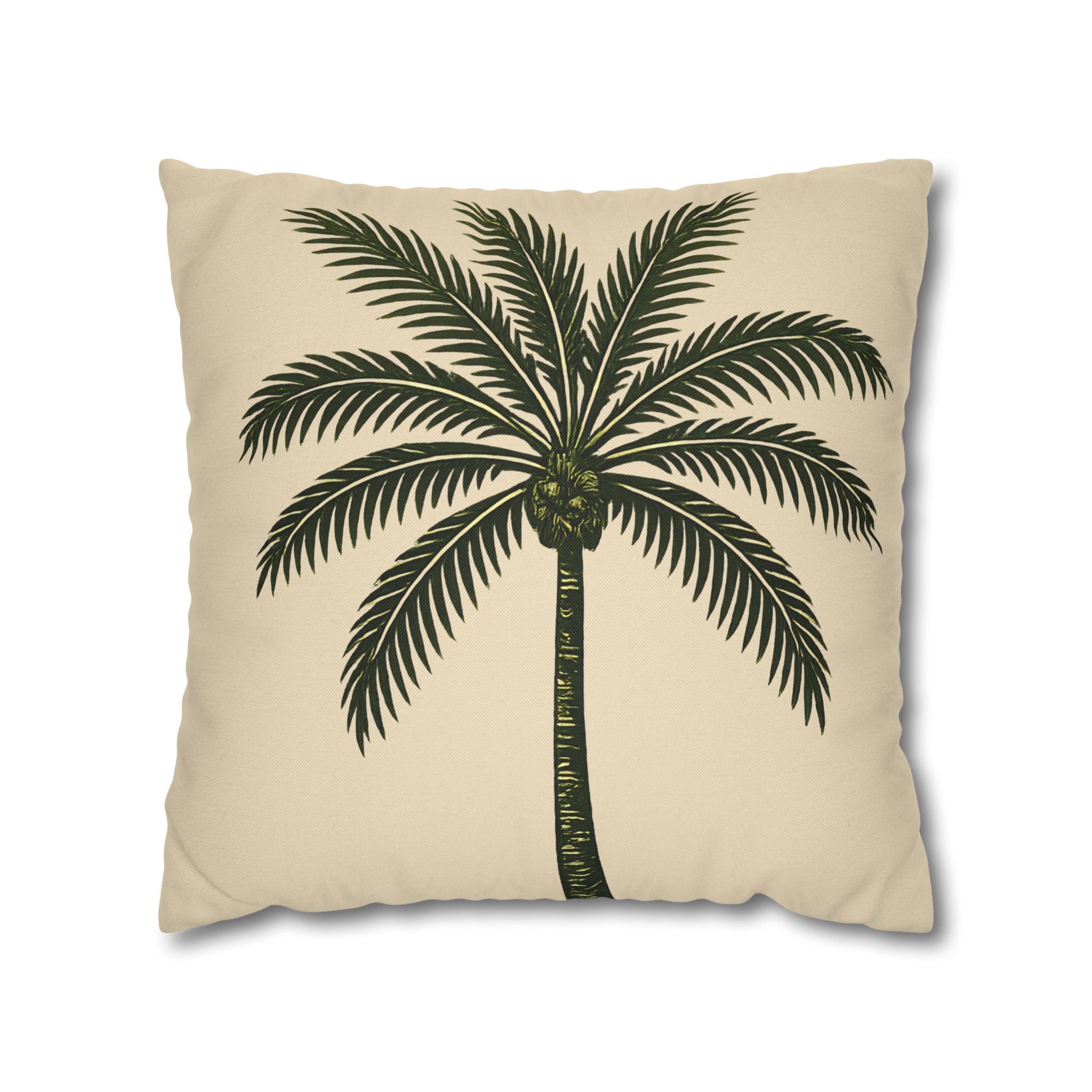 Palm Tree Throw Pillowcase — Tropical Decorative Pillow Cover - Creations by Chris and Carlos