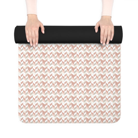 Prism Point Athletic Collection- Yoga Mat Rose Gold Geometric Grip Mat - Creations by Chris and Carlos