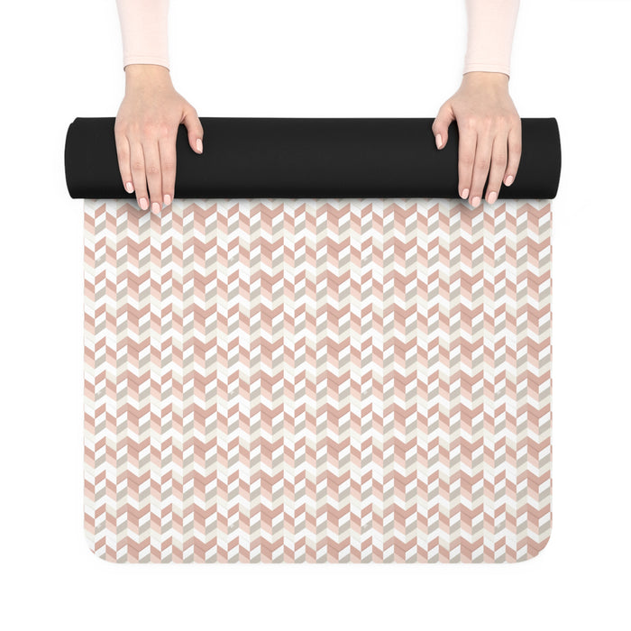 Prism Point Athletic Collection- Yoga Mat Rose Gold Geometric Grip Mat