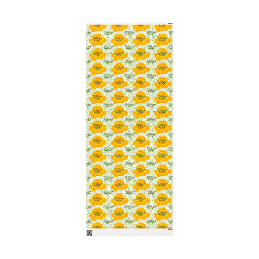 Citrus Blooms Wrapping Paper Roll — Sunshine Lemon Pattern Gift Wrap - Creations by Chris and Carlos
