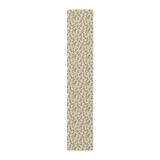 Olive Branch Table Runner — Neutral Botanical Linen-Style Decor - Creations by Chris and Carlos