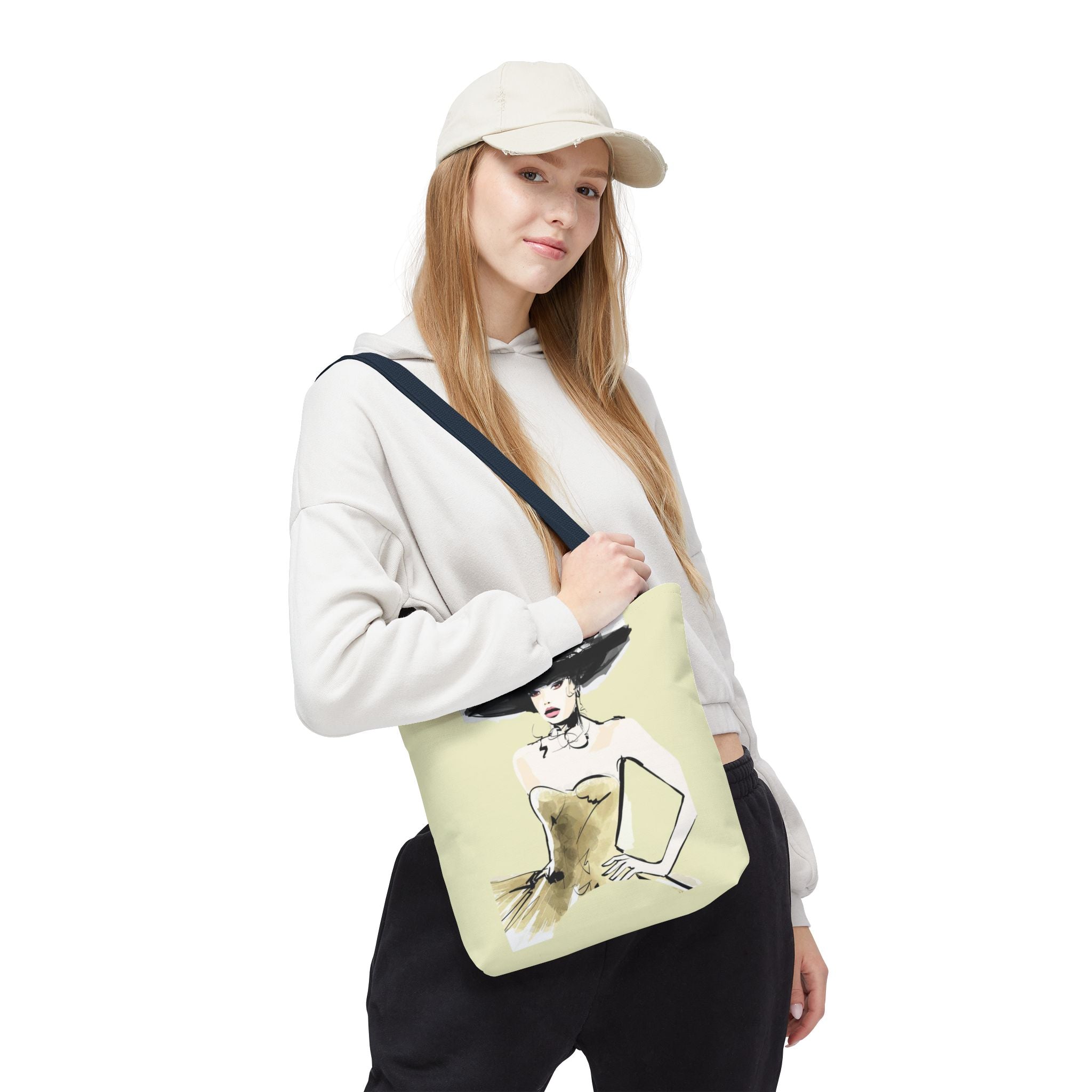 Fashion Illustration Tote Bag — Chic Woman in Hat Design - Creations by Chris and Carlos