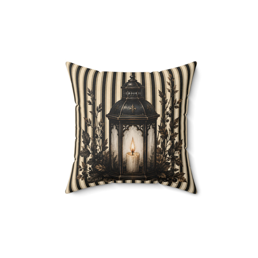 Vintage Candle Lantern Throw Pillow – Old Soul Halloween Hollow™ | Black Lantern Society