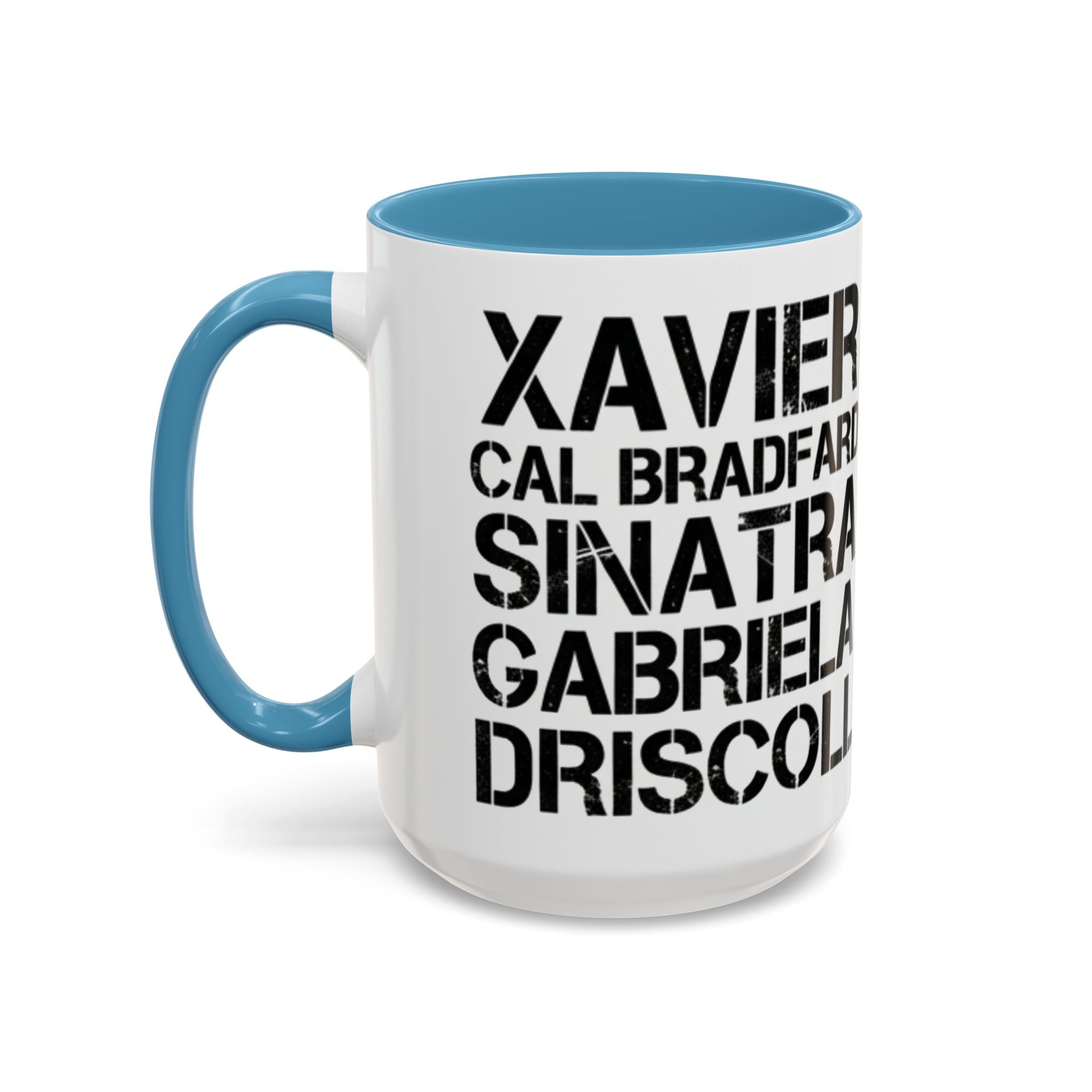 Paradise TV Show Typography Names Accent Coffee Mug — Bold Black Name List Design (11/15oz) - Creations by Chris and Carlos