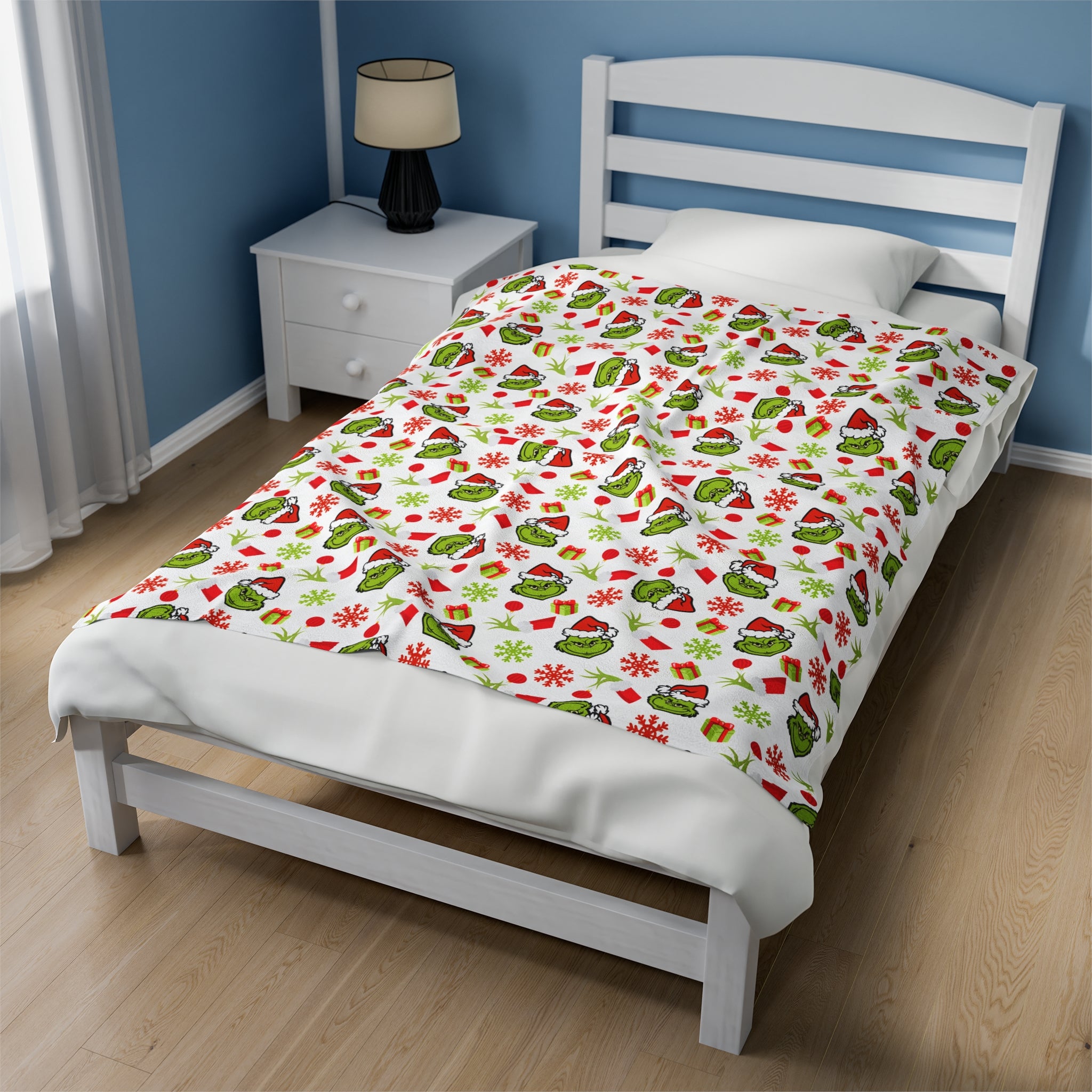The Grinch- Velveteen Plush Blanket by CuddleLux Bliss - Creations by Chris and Carlos
