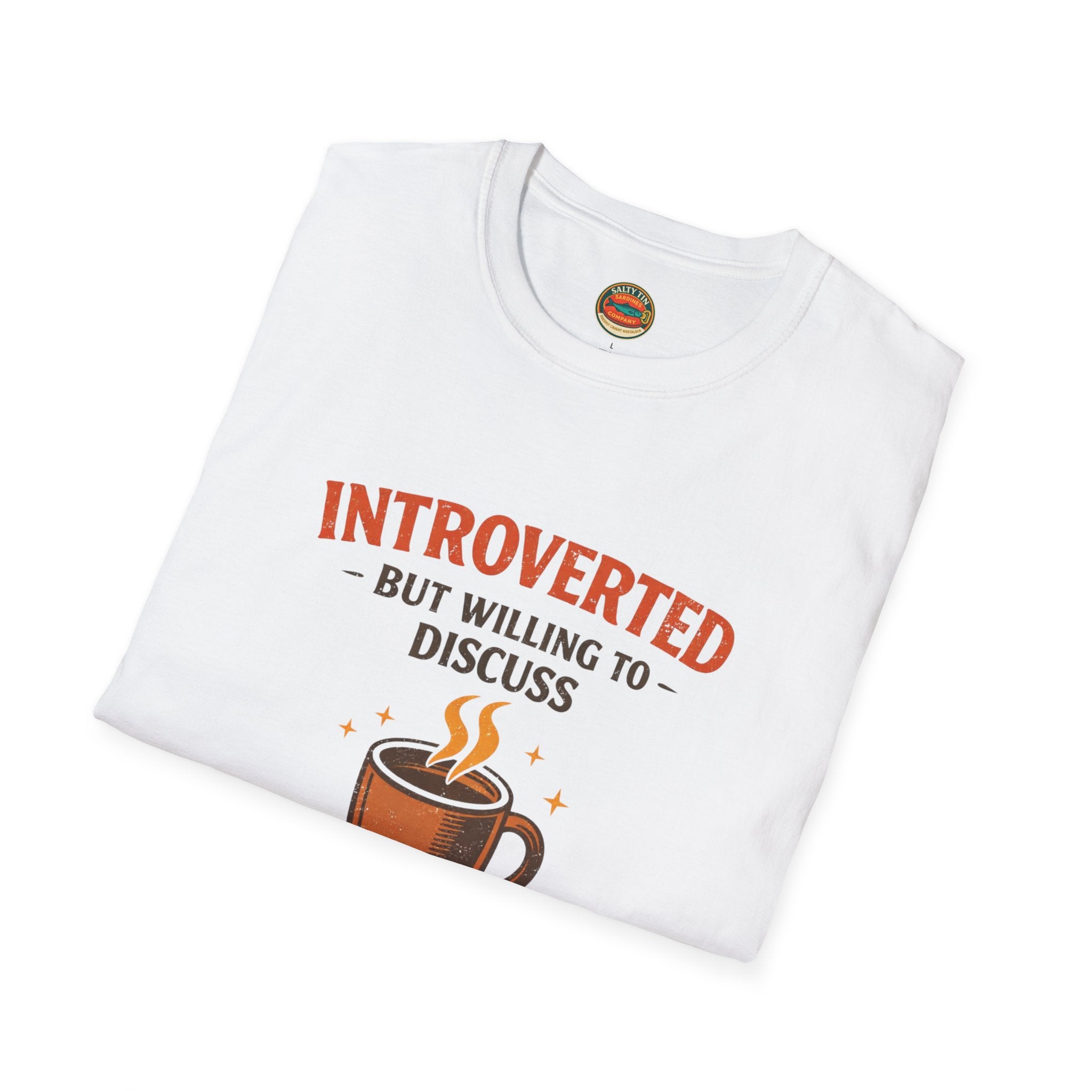 Introverted But Willing to Discuss Coffee T-Shirt - Creations by Chris and Carlos