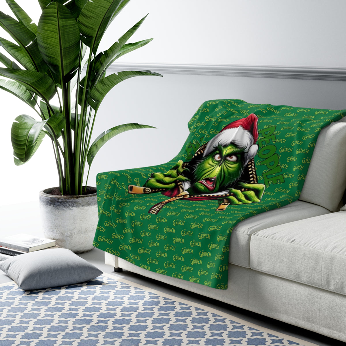 The Grinch Merry Grinchmas Sherpa Fleece Blanket