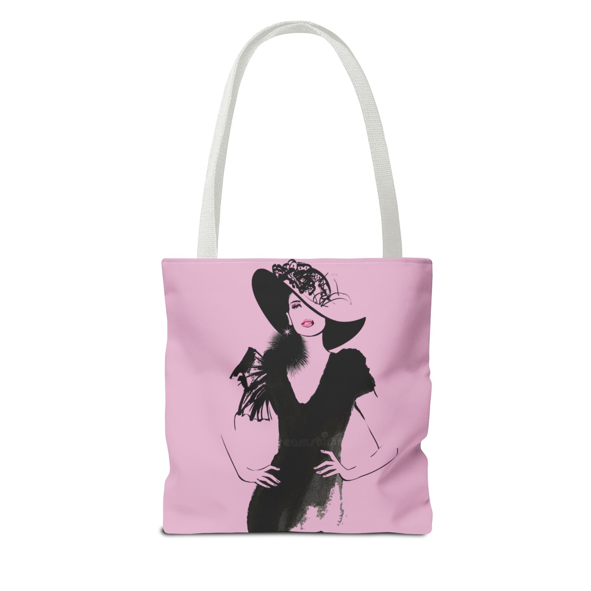 Fashion Illustration Tote Bag — Chic Pink Lady Print - Creations by Chris and Carlos