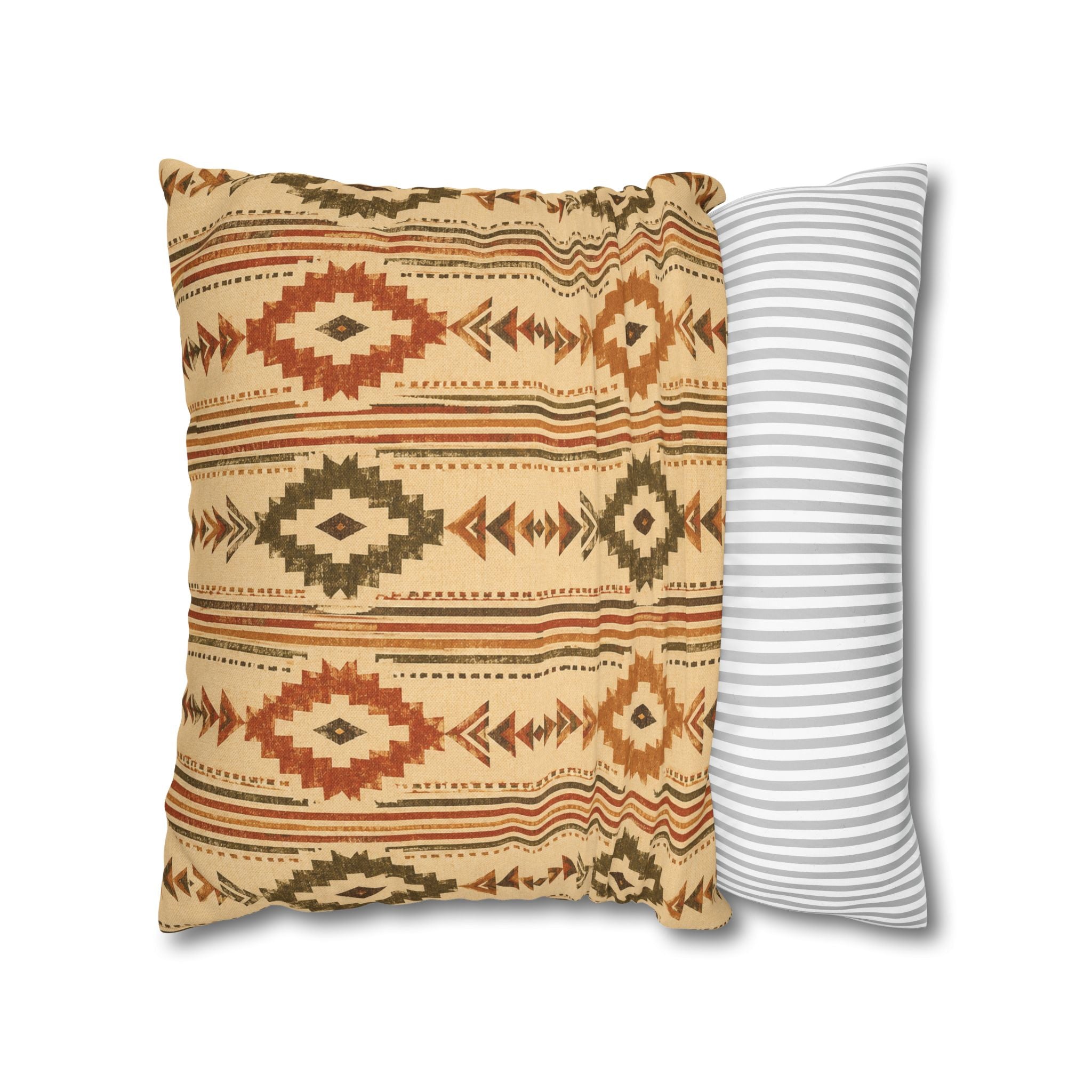 Southwestern Geometric Throw Pillowcase — Aztec Diamond Pattern - Creations by Chris and Carlos