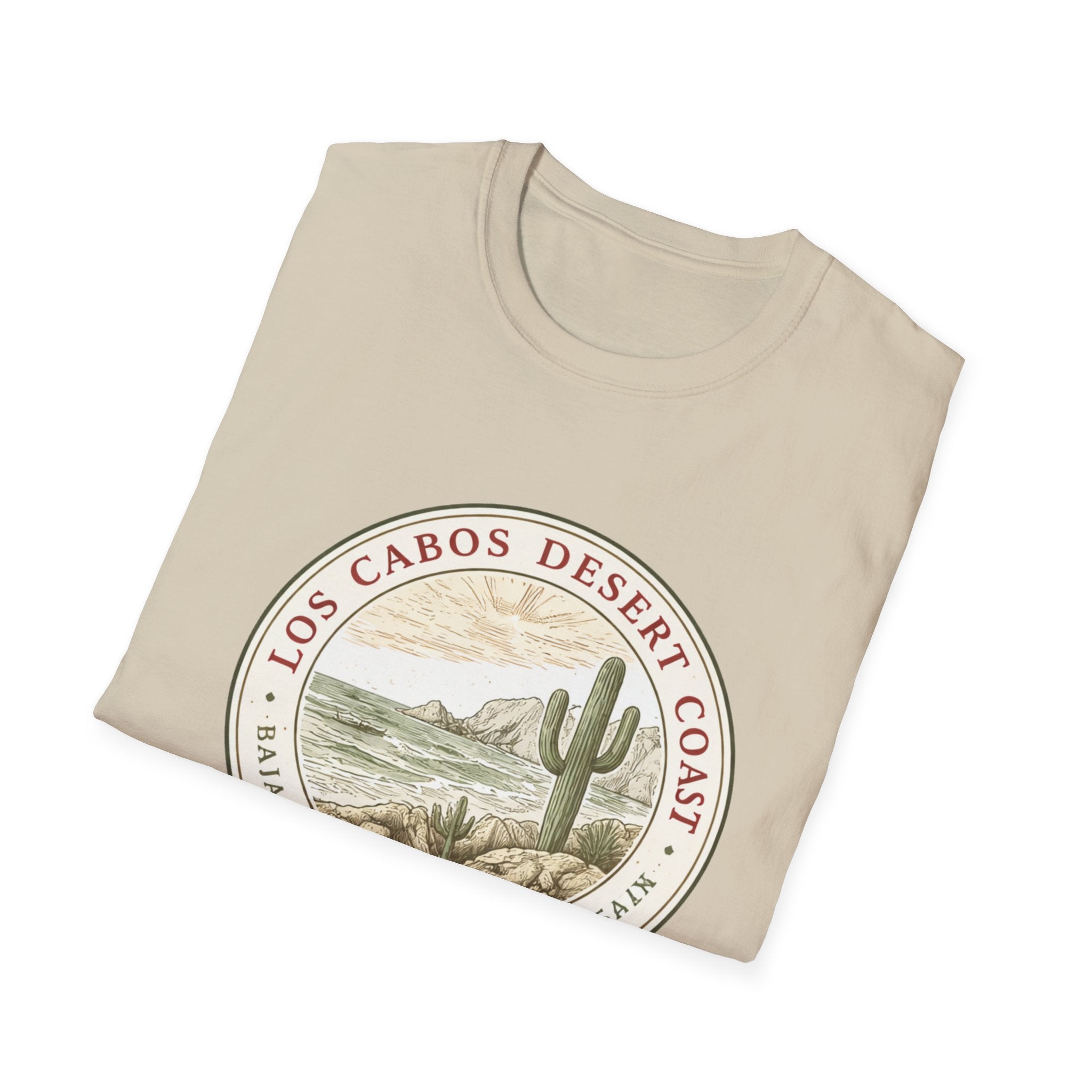 Los Cabos Desert Coast T-Shirt – Vintage Cactus Beach Badge - Creations by Chris and Carlos