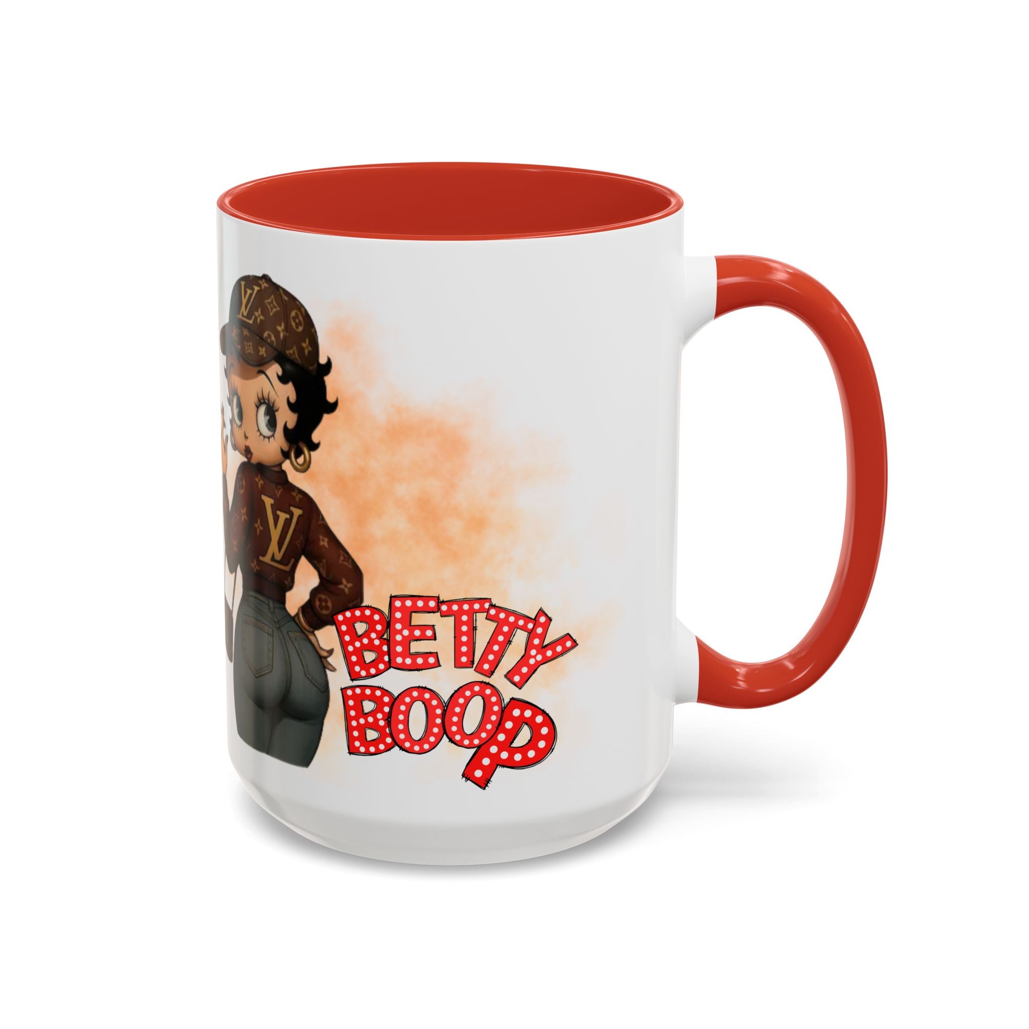 Accent Coffee Mug — Retro Pin-Up Character with 'Betty Boop' Text - Creations by Chris and Carlos