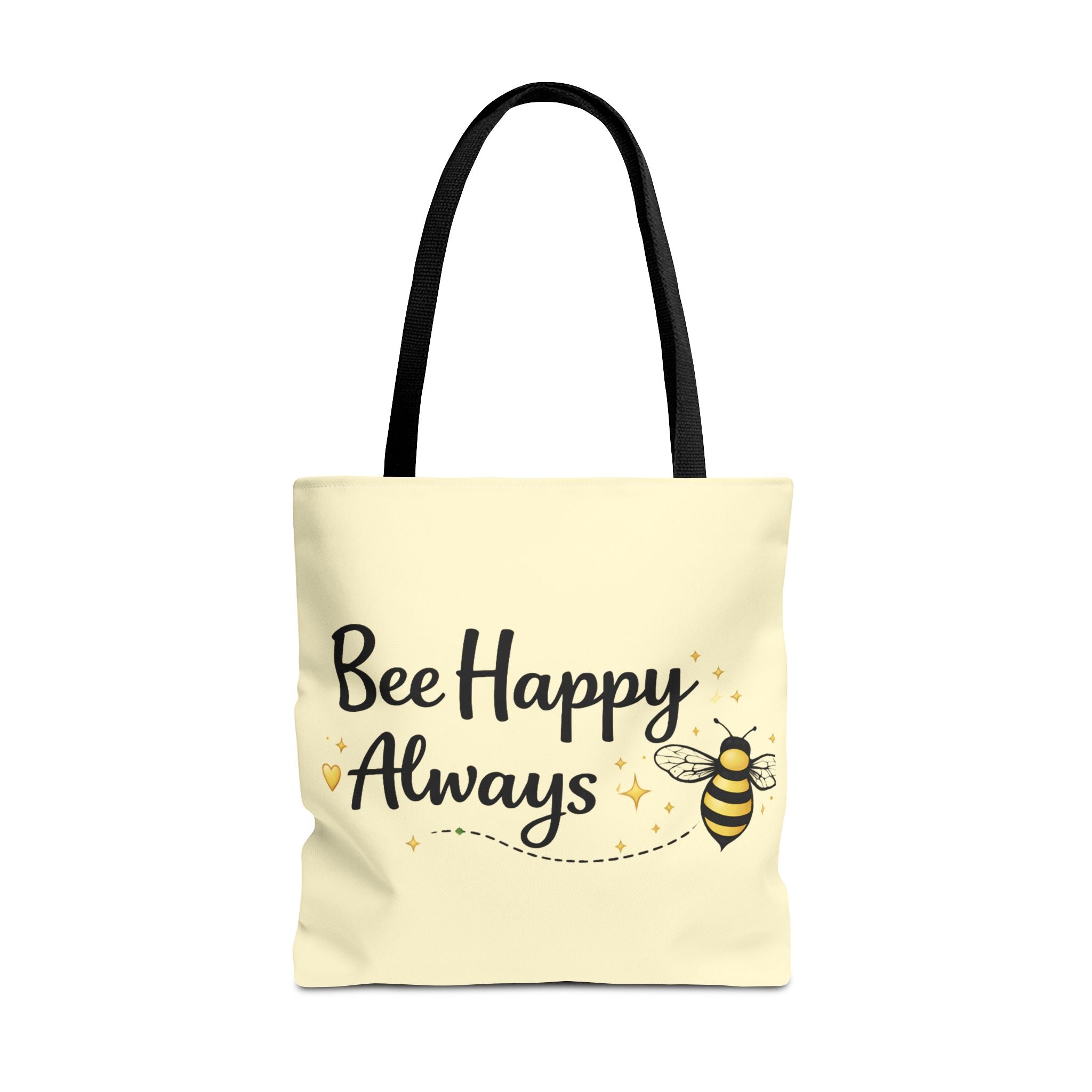 Bee Happy Always Tote Bag — Cute Inspirational Bee Canvas Shopper - Creations by Chris and Carlos