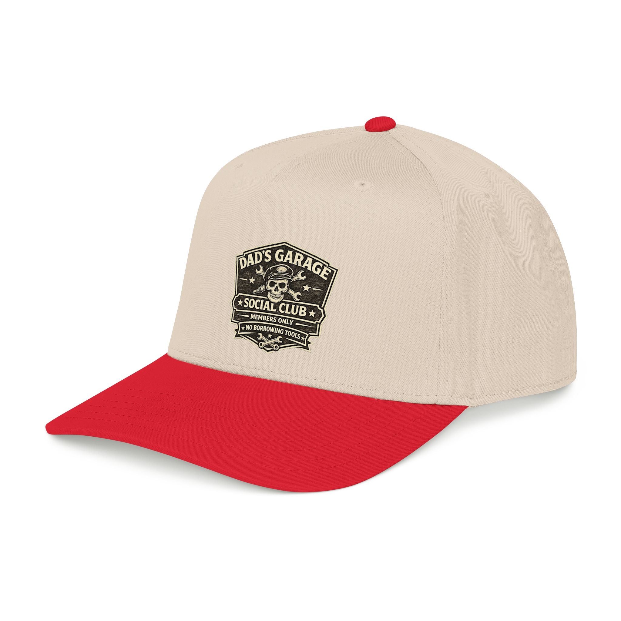 Dad's Garage Social Club Baseball Cap — Vintage Mechanic Snapback Hat - Creations by Chris and Carlos