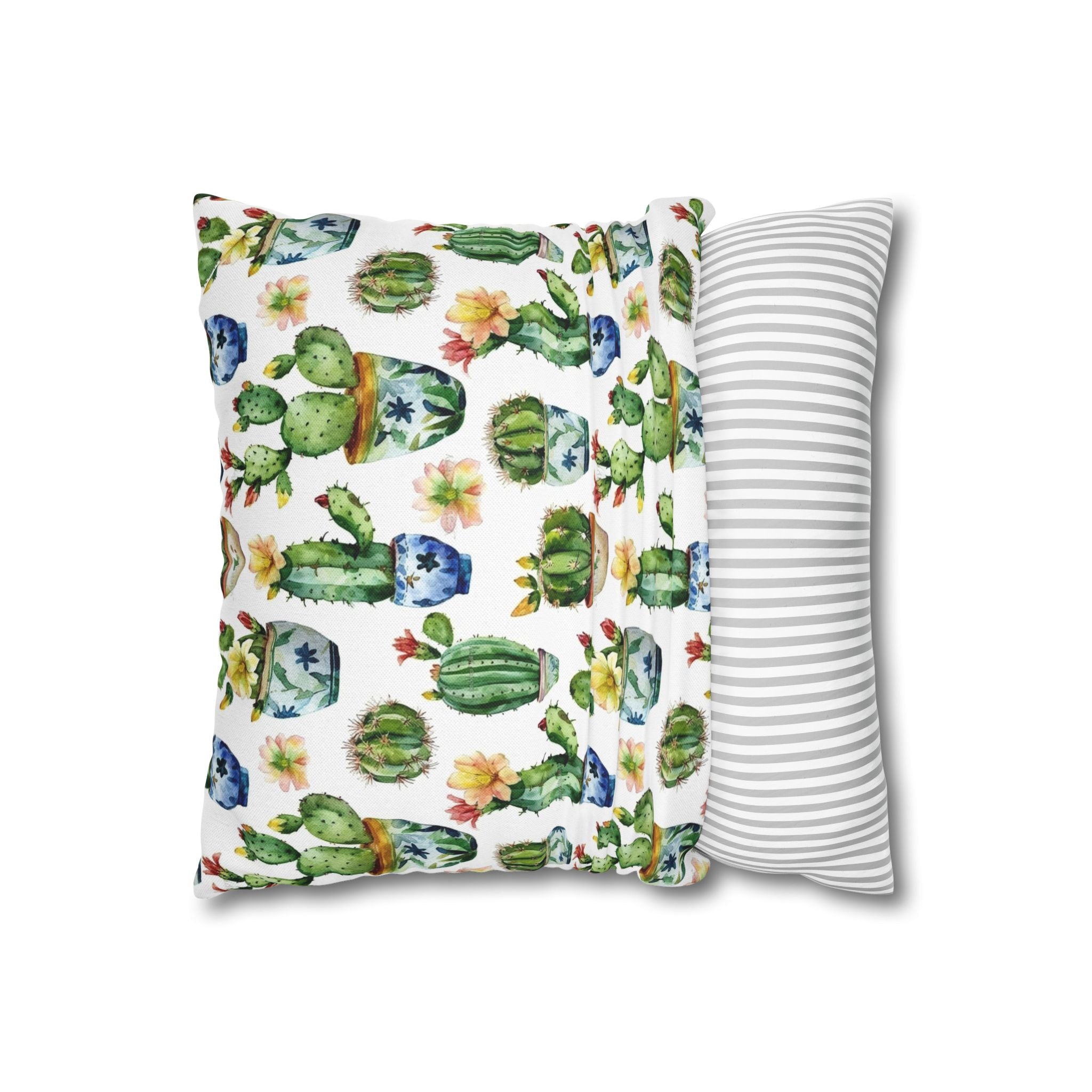 Sol y Alegría (Sun and Joy) Collection- Cactus Succulent Pattern Microfiber Blanket Soft Velveteen Throw for Home & Garden Lovers - Creations by Chris and Carlos