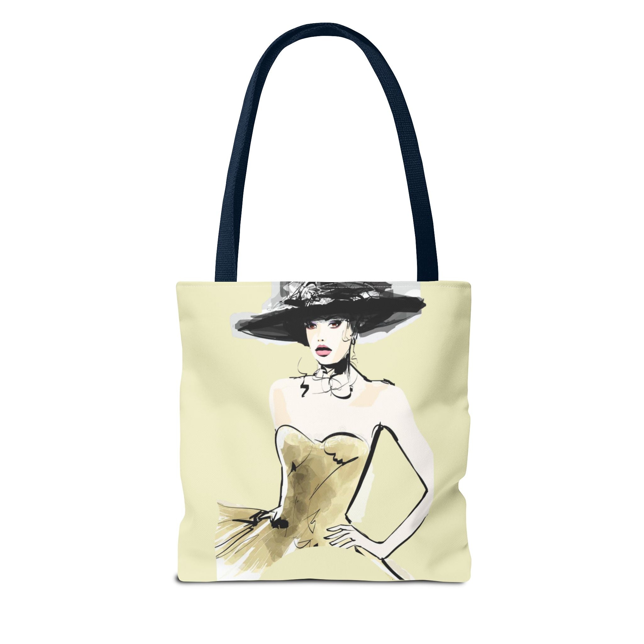 Fashion Illustration Tote Bag — Chic Woman in Hat Design - Creations by Chris and Carlos