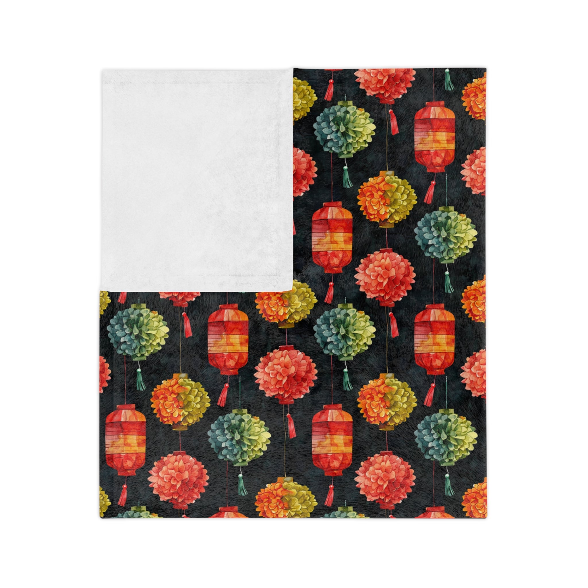 Sol y Alegría (Sun and Joy) Collection-Lanterns Velveteen Blanket - Creations by Chris and Carlos