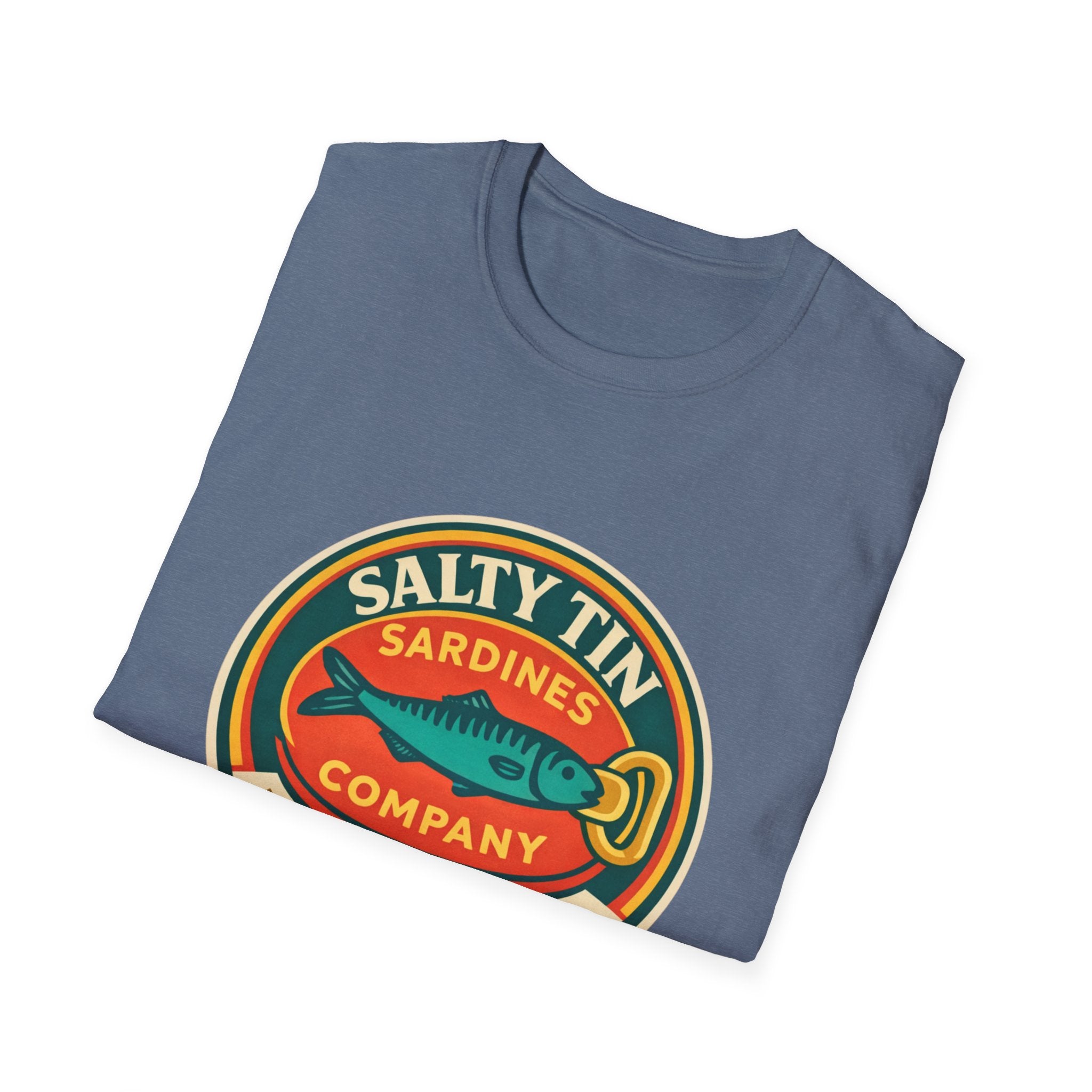 Salty Tin Sardines Vintage Logo T-Shirt - Creations by Chris and Carlos