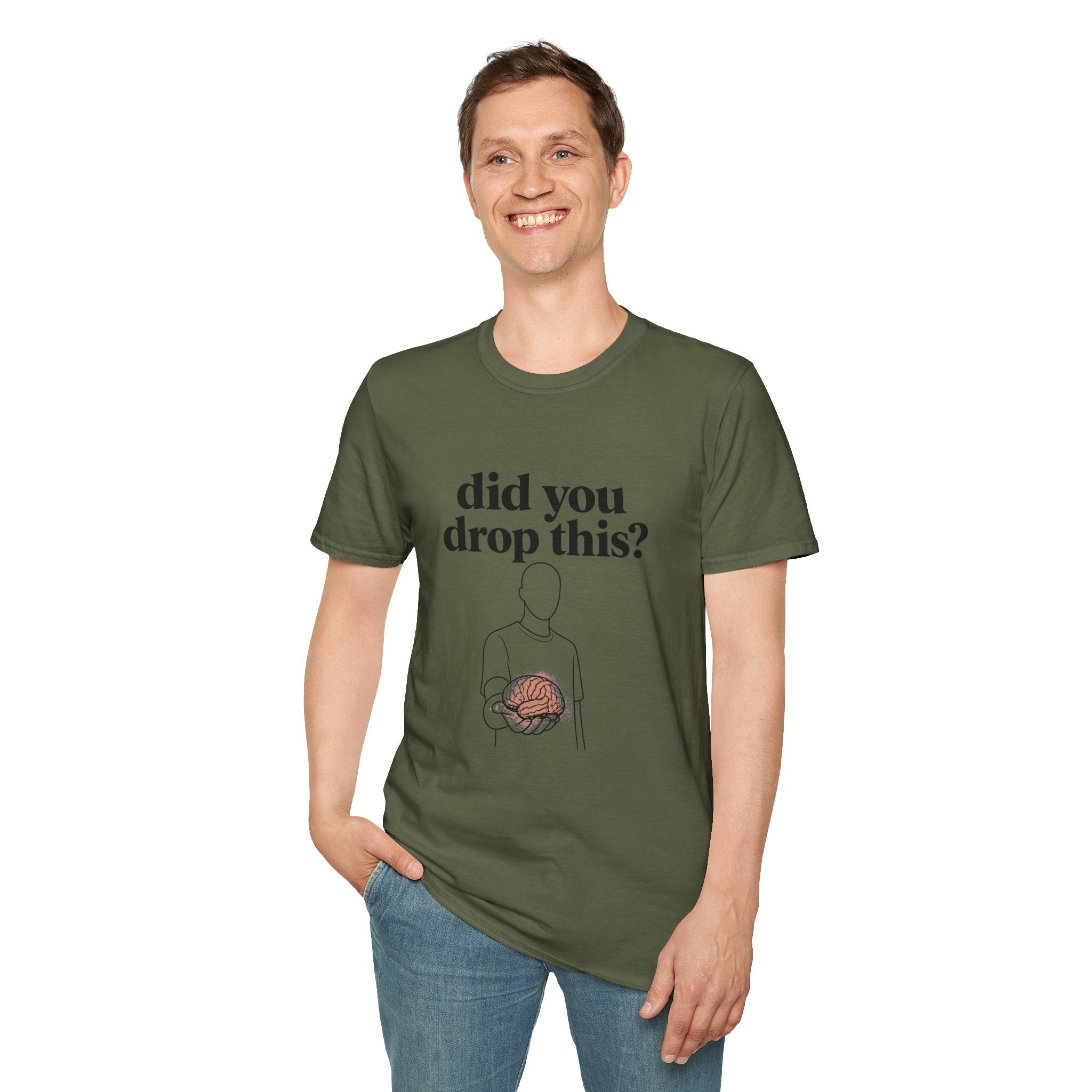 Did You Drop This? T-Shirt — Funny Brain Illustration Tee - Creations by Chris and Carlos