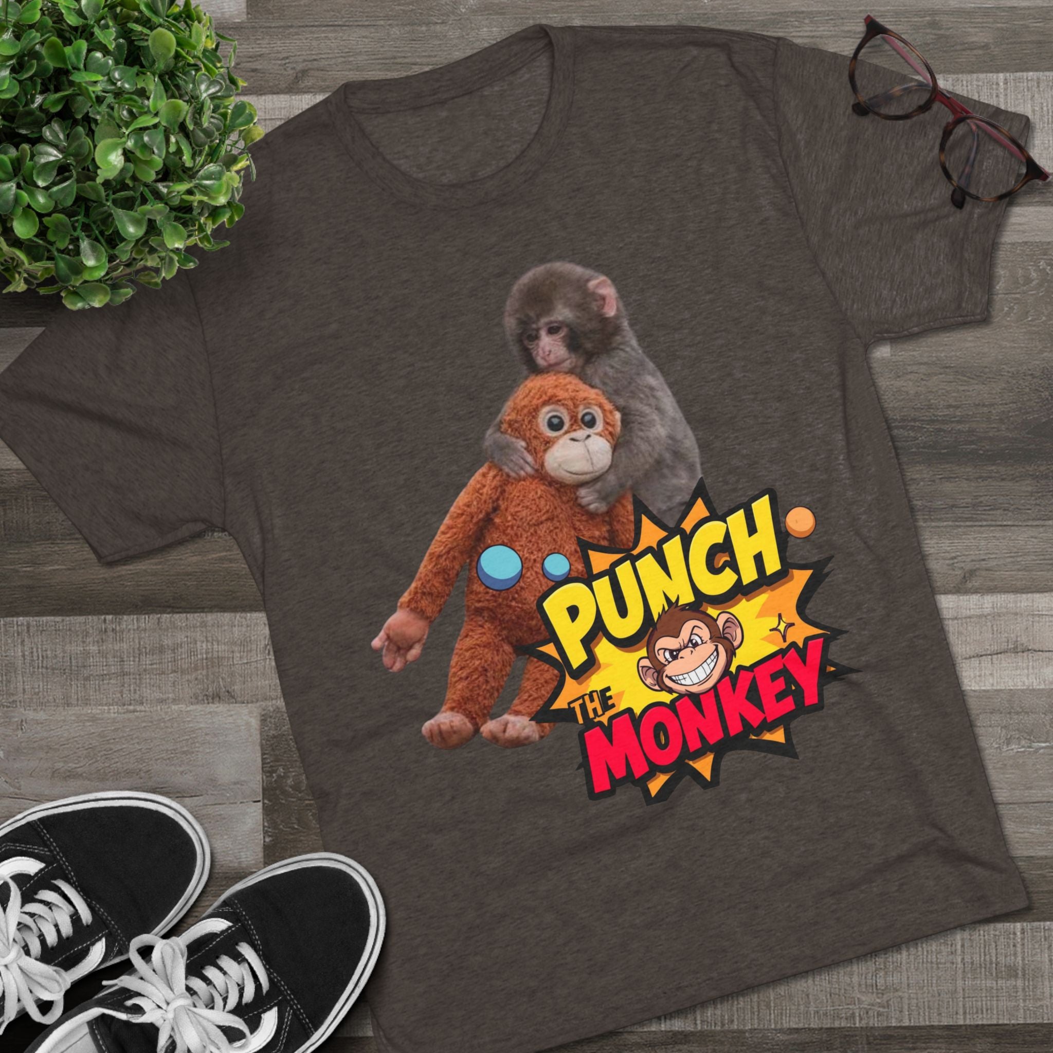 Punch the Monkey T-Shirt — Retro Comic Cartoon Monkey Graphic Tee - Creations by Chris and Carlos